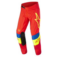 ALPINESTARS TECHSTAR QUADRO kalhoty červená/žlutá fluo/modrá