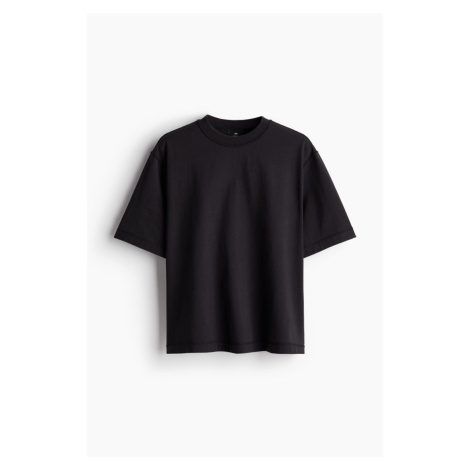 H & M - Seprané tričko Boxy Fit - černá H&M
