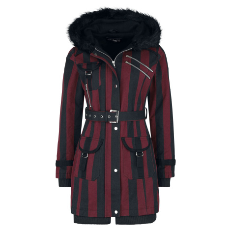 Gothicana by EMP Multi Pocket Jacket Dámská zimní bunda cerná/cervená