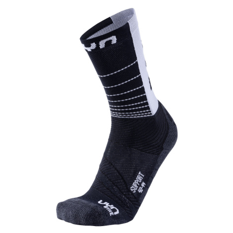 UYN Cyklistické ponožky klasické - SUPPORT - černá/bílá