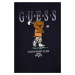 Dětská bavlněná mikina Guess tmavomodrá barva, s aplikací
