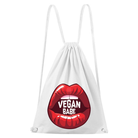 DOBRÝ TRIKO Bavlněný batoh s potiskem Vegan BABE Barva: Bílá