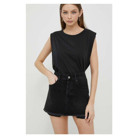 Džínová sukně Sisley černá barva, mini