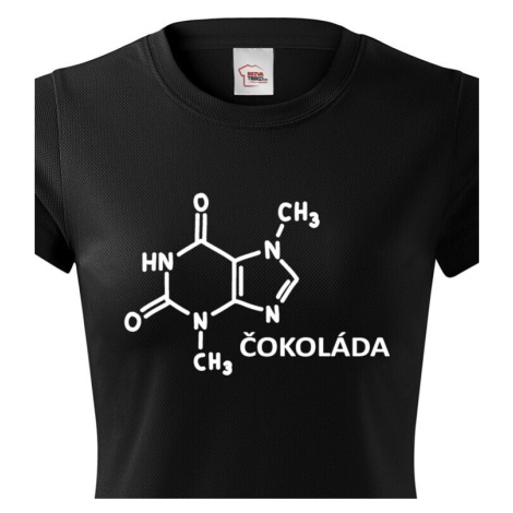 Dámské tričko s chemickým vzorcem čokolády - originální potisk BezvaTriko