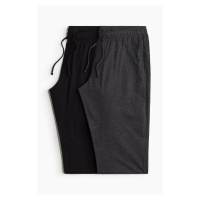 H & M - Pyžamové kalhoty Regular Fit 2 kusy - černá