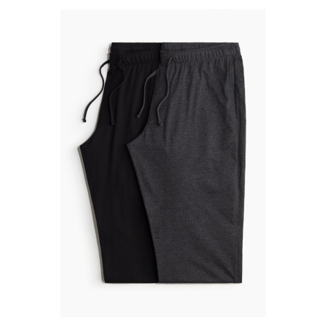H & M - Pyžamové kalhoty Regular Fit 2 kusy - černá H&M