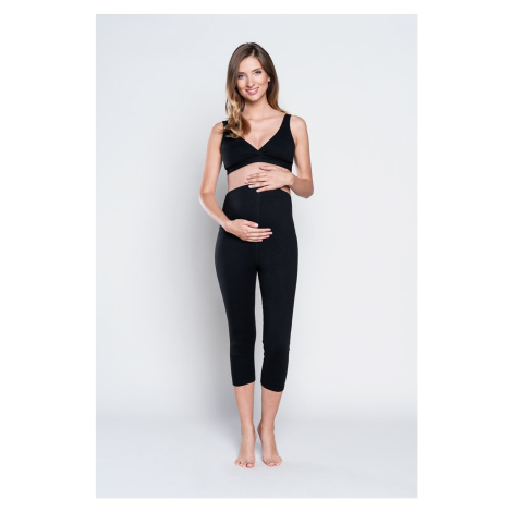 3/4 těhotenské legíny, třetí trimestr - černé Italian Fashion