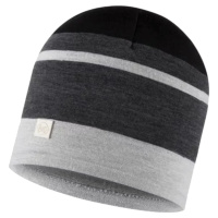 ŠEDÁ PRUHOVANÁ ČEPICE BUFF MERINO MOVE BEANIE