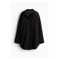 H & M - Dlouhá bavlněná košile - černá