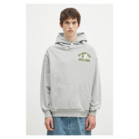 Bavlněná mikina Billionaire Boys Club Duck Varsity Embroidered Popover Hood pánská, šedá barva, 