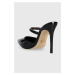 Pantofle MICHAEL Michael Kors Jessa dámské, černá barva, na podpatku, 40R3JSHP3A