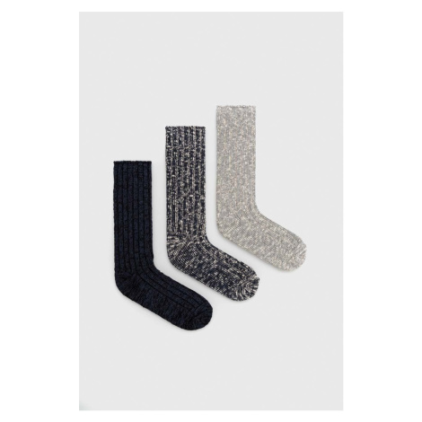 Ponožky Abercrombie & Fitch 3-pack pánské, tmavomodrá barva