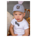 Dětská bavlněná čepice Jamiks šedá barva, s aplikací