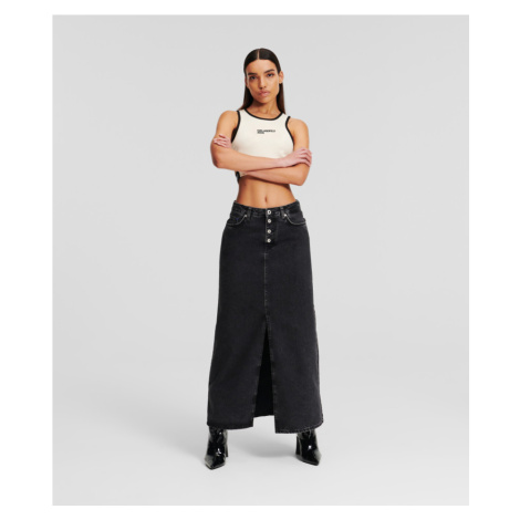 Sukně karl lagerfeld jeans klj hr shank denim maxi skirt washed wiser black