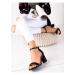 Pk Trendy černé sandály dámské na širokém podpatku ruznobarevne