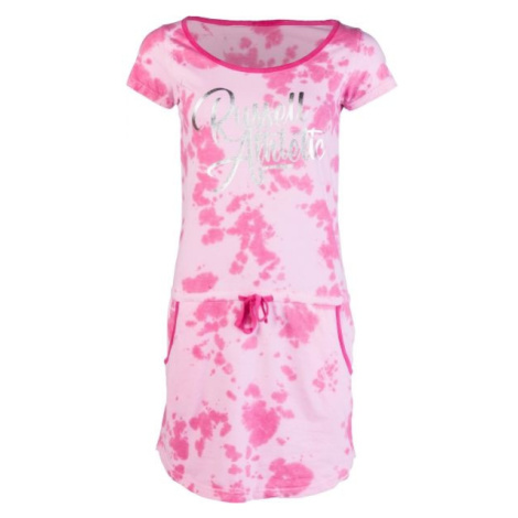 Russell Athletic PRINTED SCRIPT DRESS Dámské šaty, růžová, velikost