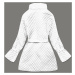 Bílá prošívaná dámská bunda s páskem (7262)