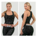 NEBBIA - Crop-top Nature inspired 549 (black) - NEBBIA