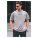 Madmext Gray Regular Fit Men's Printed T-Shirt 6087