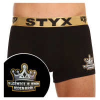 Pánské boxerky Styx / KTV sportovní guma černé - zlatá guma (GTZK960)