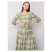 Zelené kostkované šaty s volánkem