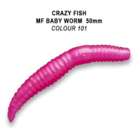 Crazy Fish Gumová Nástraha MF Baby Worm Barva 101 Počet kusů: 8ks, Příchuť: Sýr, Délka cm: 5cm