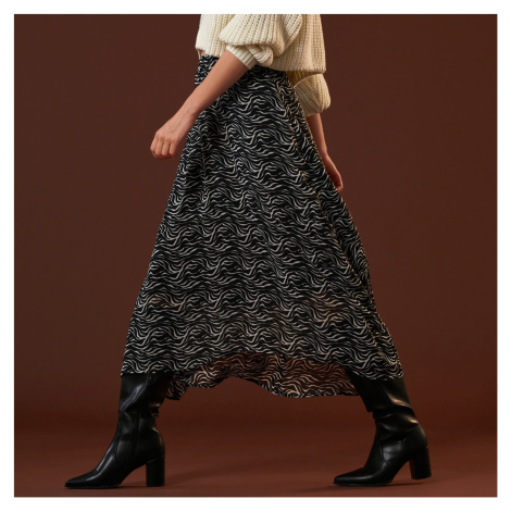 Sinsay - Vzorovaná midi sukně - Černý