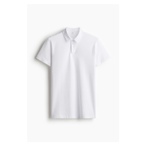 H & M - Tričko's límečkem Slim Fit - bílá H&M