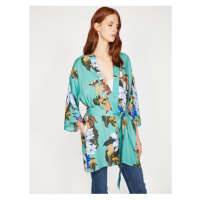 Koton Women's Green Patterned Kimono