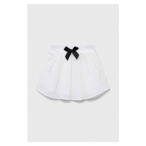 Dětská sukně United Colors of Benetton bílá barva, mini, áčková