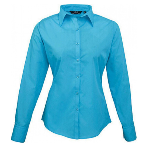 Premier Workwear Dámská popelínová košile s dlouhým rukávem