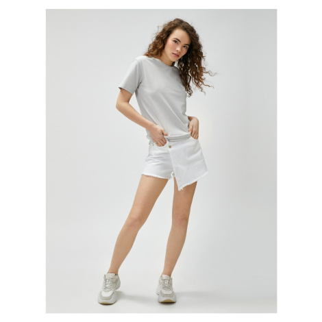 Koton Oversized T-Shirt with a Printed Back Crew Neck Short Sleeved Cotton.