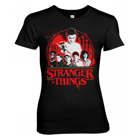 Stranger Things tričko, Stranger Things Distressed Girly Black, dámské HYBRIS