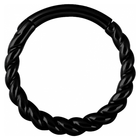 Wildcat Kroužek s pleteným designem Twisted Rope piercing černá