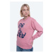 Bavlněná mikina Wood Wood Jess Sweatshirt 10112402-2424 Rose dámská, růžová barva, s potiskem