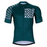 HOLOKOLO Cyklistický dres s krátkým rukávem - SHAMROCK - zelená/modrá/bílá