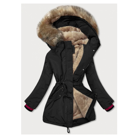 Černá dámská zimní bunda s kapucí (CAN-579) černá