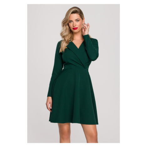 Zelené krátké šaty s límcem K138 Makover