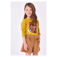 Dětská bavlněná košile s dlouhým rukávem Mayoral žlutá barva