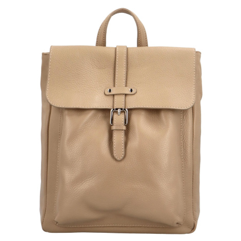 Stylový dámský kožený batůžek City enjoy, béžový Delami Vera Pelle