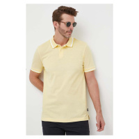 Bavlněné polo tričko BOSS žlutá barva