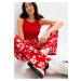 Bonprix RAINBOW kalhoty s květy Barva: Červená, Mezinárodní