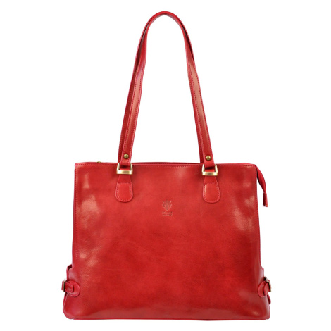 Kožená kabelka přes rameno Florence 14 červená FLORENCE BAGS