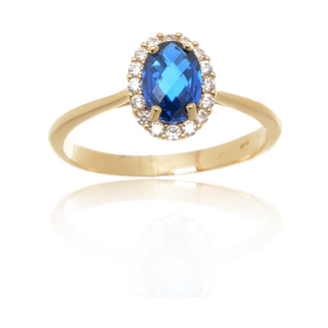 Dámský prsten ze žlutého zlata se zirkony PR0526F + DÁREK ZDARMA Ego Fashion
