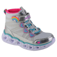 STŘÍBRNÉ DÍVČÍ SVÍTÍCÍ TENISKY SKECHERS SWEETHEART LIGHTS - SWEET STYLING Stříbrná