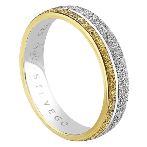 Snubní stříbrný prsten FLERS pozlacený žlutým zlatem Silvego