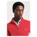 SVETR GANT COTTON CABLE HALF ZIP RUBY RED