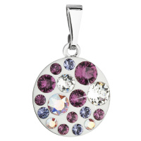 Evolution Group Přívěsek bižuterie se Swarovski krystaly fialový kulatý 54023.3 amethyst