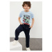 Trendyol Boy Navy Blue Regular Elastic Waist and Tied School Woven Trousers