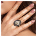 Masivní prsten ze stříbra zdobený černými zirkony FanTurra